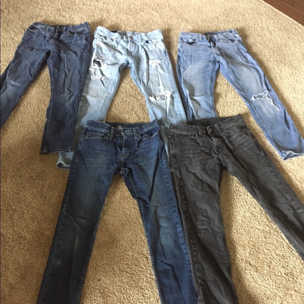 Boys 28x30 Hollister skinny jeans, $10 each